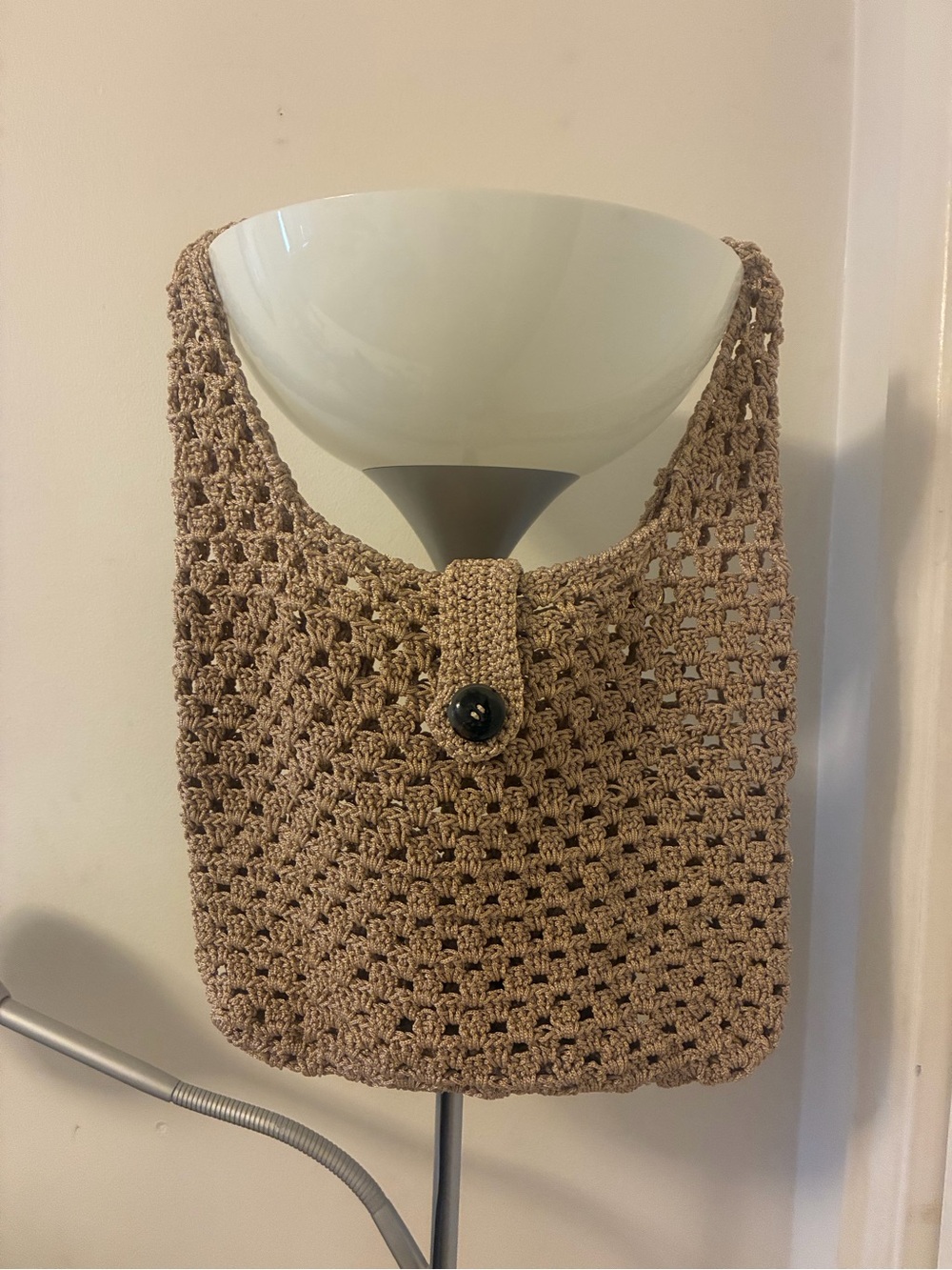 Handcrafted Crochet Tote Bag in Light Brown